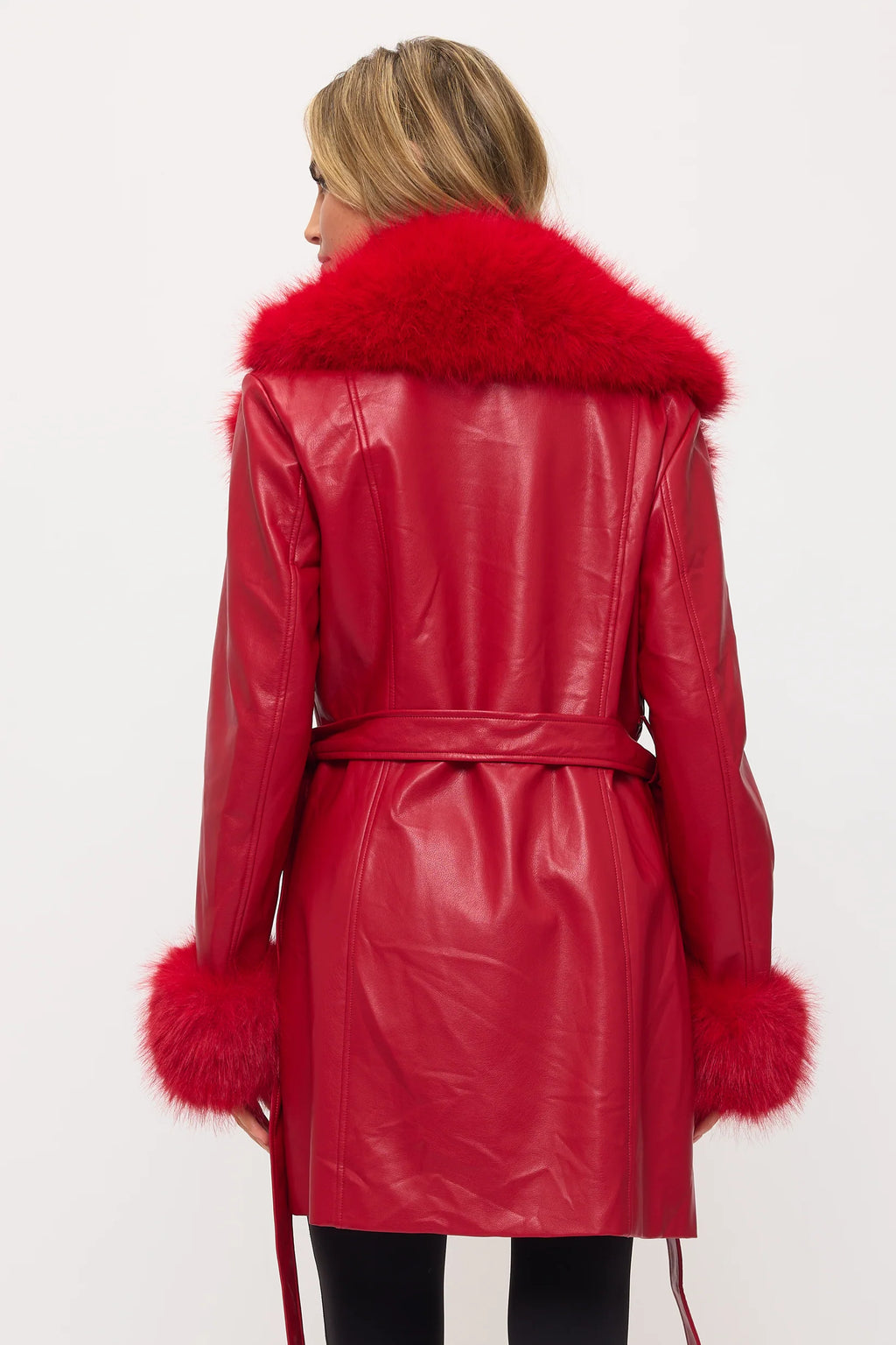 Coat with Removable Fur Collar & Cuff Trim