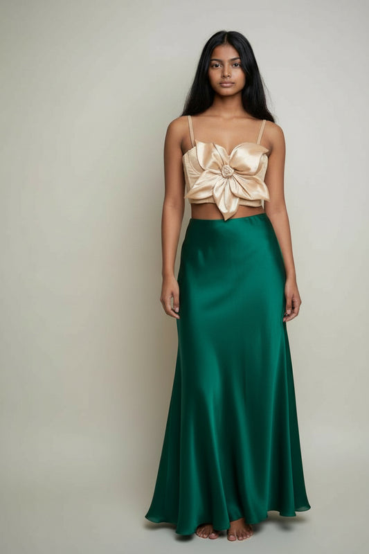 Satin Floral Corset Top