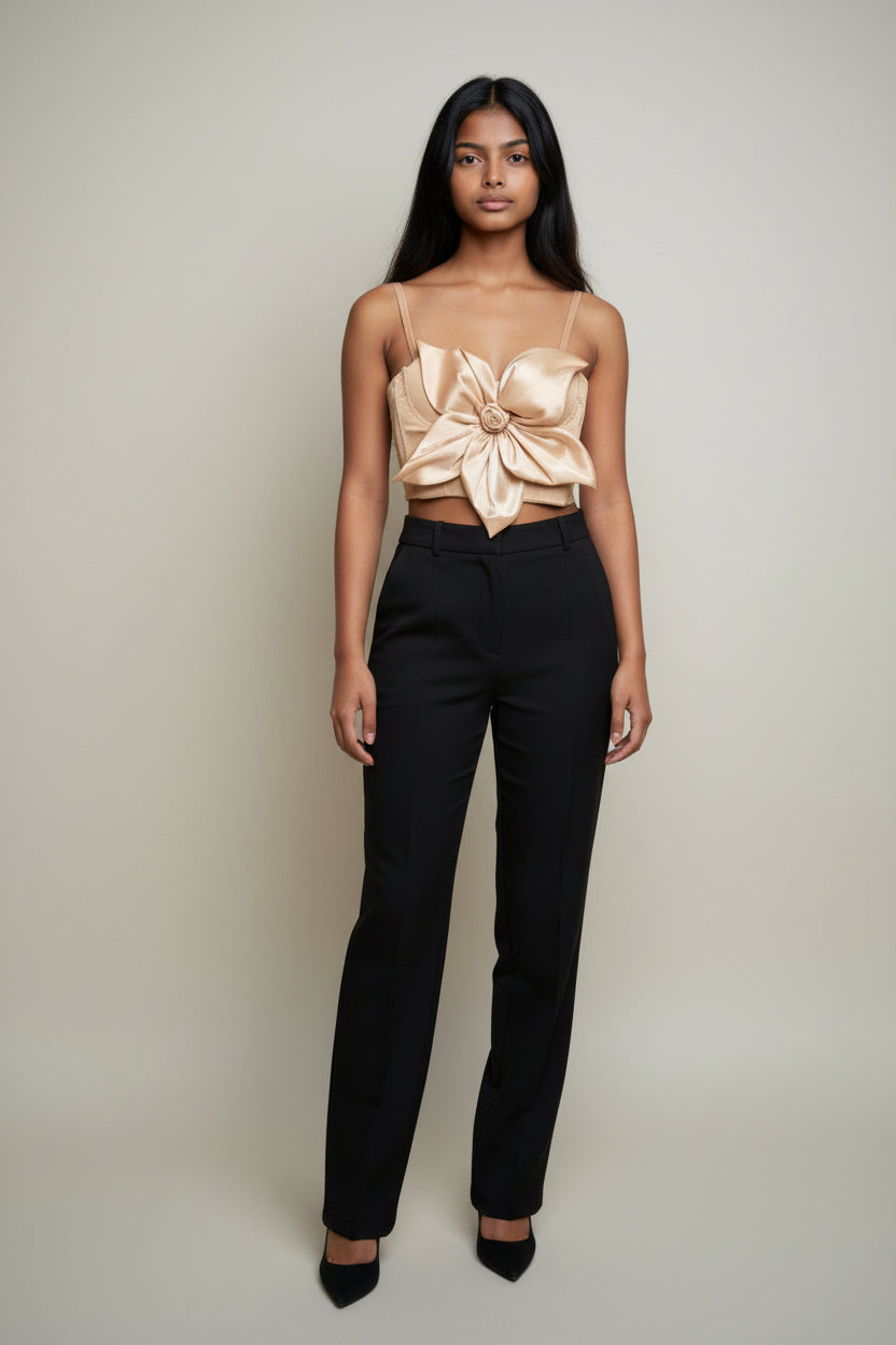 Satin Floral Corset Top